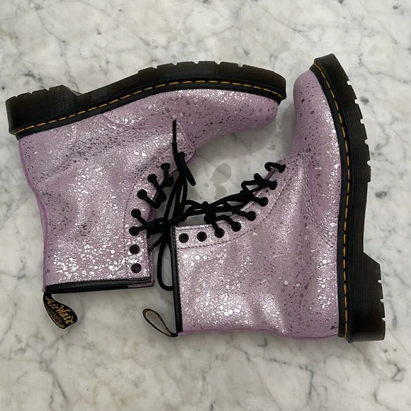 Dr. Marten metallic paint splatter suede shoes size 8 - Picture 5 of 9